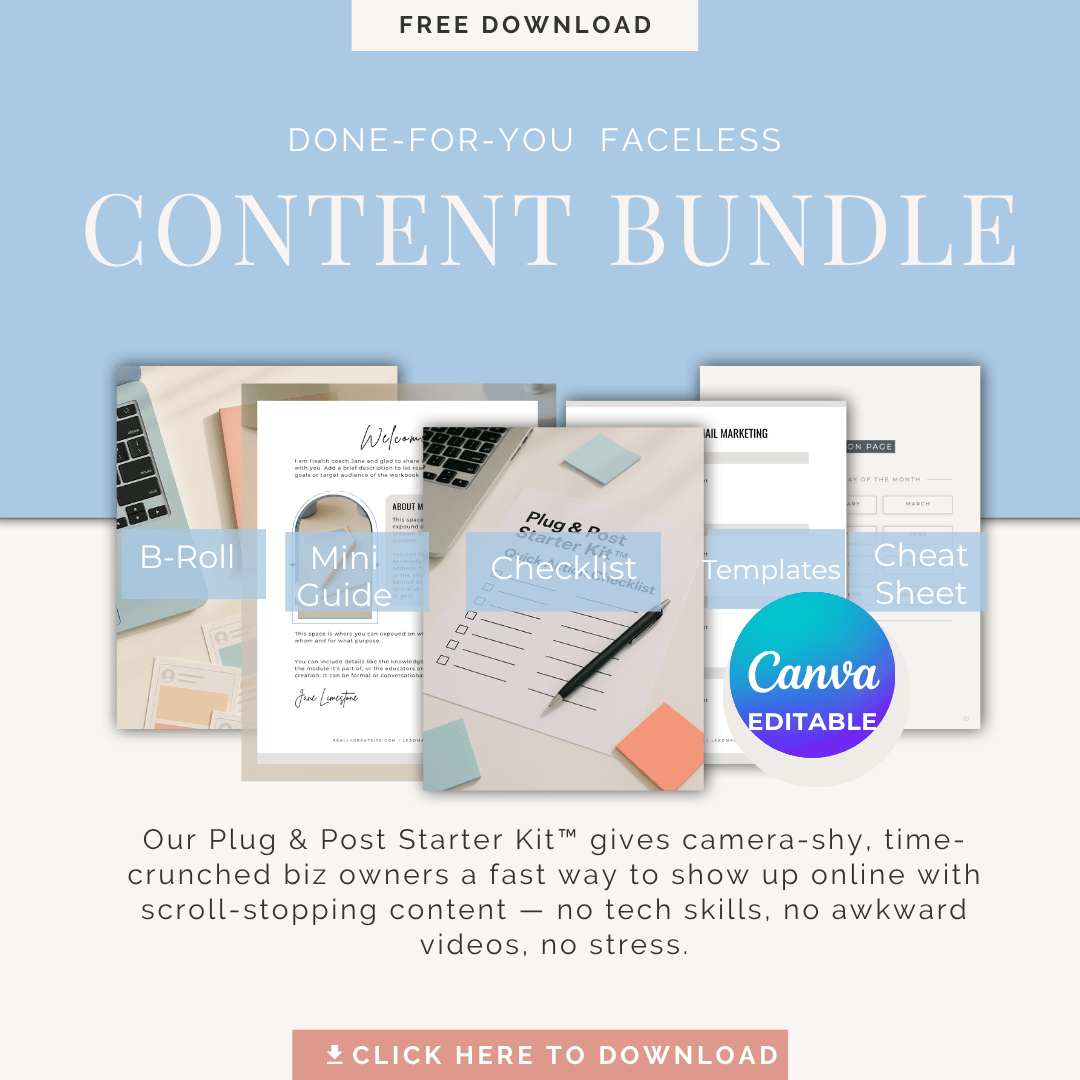 Faceless done-for-you templates for small biz owners