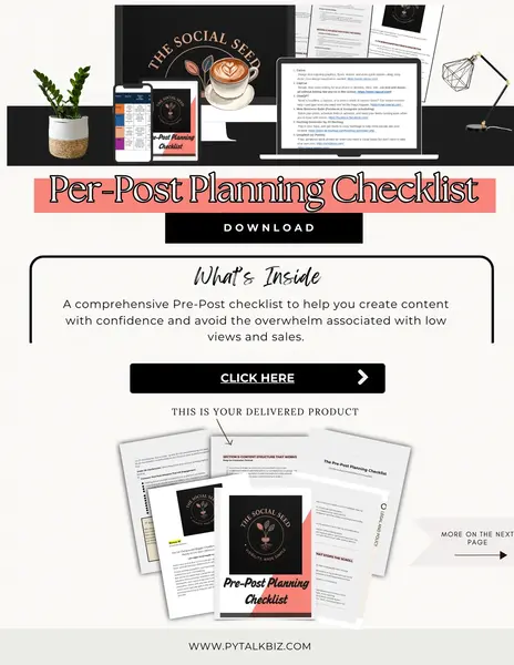 free pre post planning checklist... uncover what to say to your target audience